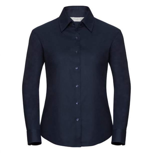 Ladies LS Easy Care Oxford Shirt Bright Navy XS