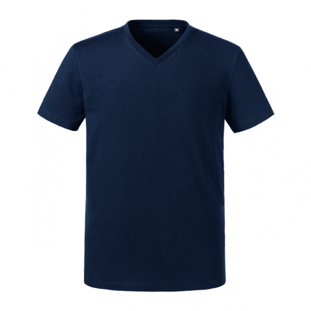 Mens Pure Organic V-Neck Tee French Navy S