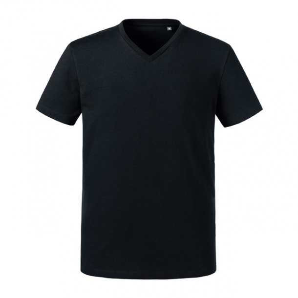 Mens Pure Organic V-Neck Tee Black 2XL
