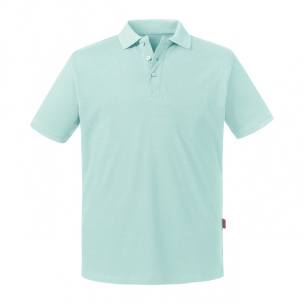 Mens Pure Organic Polo Aqua L
