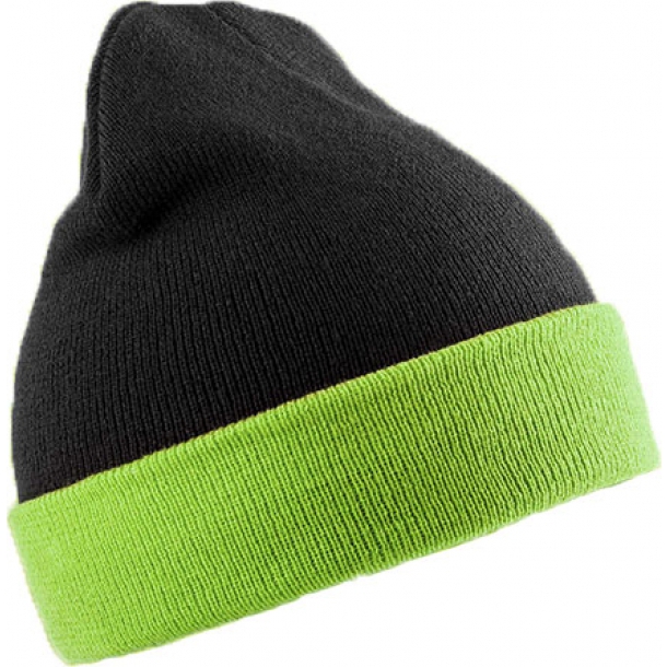 Recycled Compass Beanie Black/Lime
