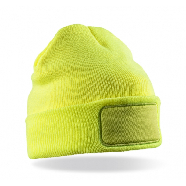 W/E DOUBLE KNIT THINSULATE PRINTERS BEANIE- YELLOW