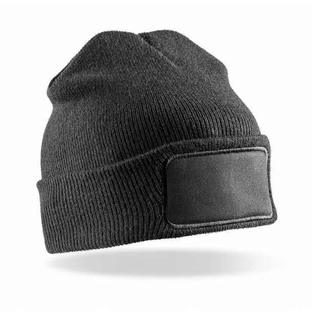 W/E DOUBLE KNIT THINSULATE PRINTERS BEANIE- BLACK