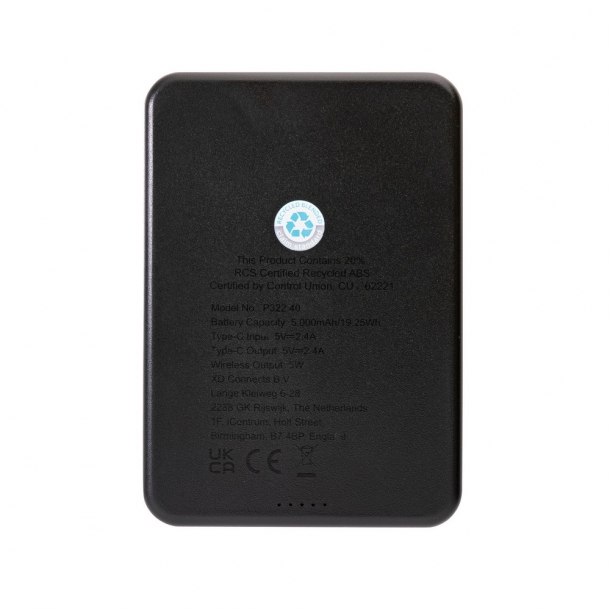 Magnetyczny bezprzewodowy power bank 5000 mAh Magnetix