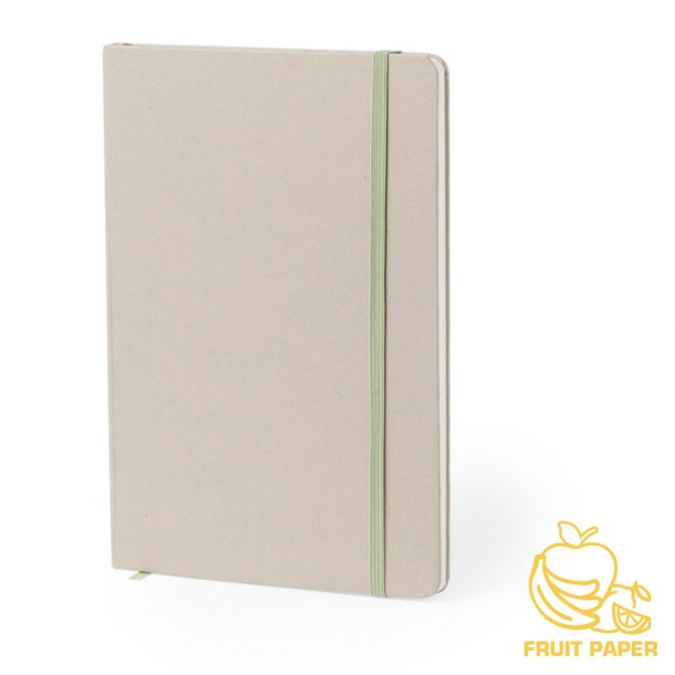 Notatnik ok. A5 z kartonu z recyklingu i papieru z owoców - jasnobrązowy