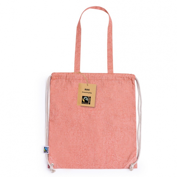 Worek ze sznurkiem z bawełny z recyklingu, torba na zakupy