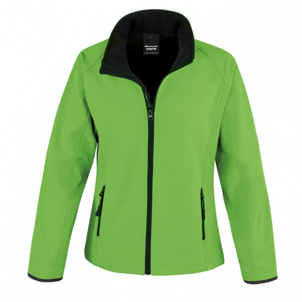 Womens Printable Softshell Vivid Green/Black XL