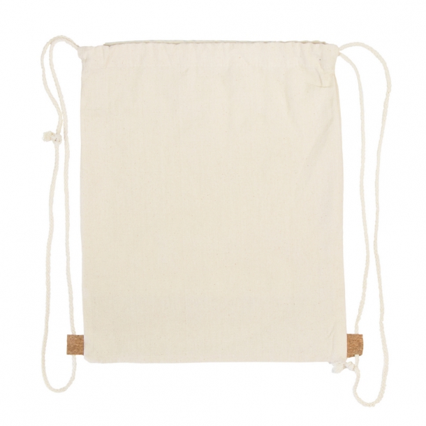 Bawełniany worek ze sznurkiem z korkowym elementem | Rontay