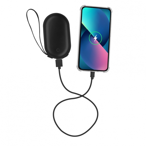 Power bank 4000 mAh z ogrzewaczem do rąk - Czarny