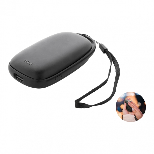 PowerPalm - powerbank z funkcją ogrzewania dłoni - Czarny