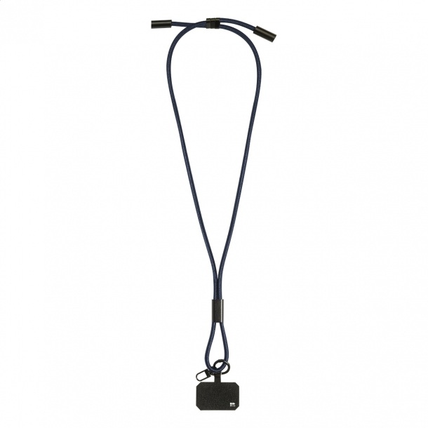 HolCharge - smycz, uchwyt na telefon, kabel 60W RPET - Ciemno niebieski
