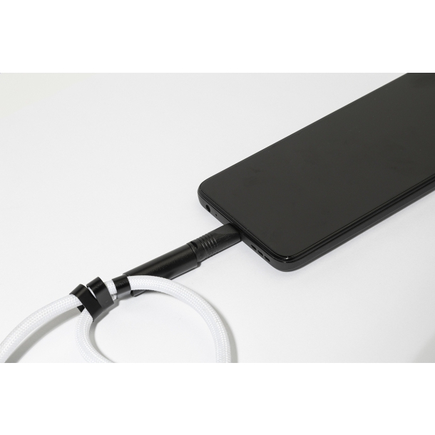 CuffCharge - smycz na nadgarstek, uchwyt na telefon, kabel 60W RPET