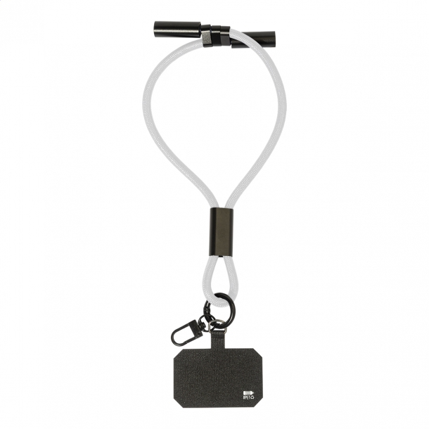 CuffCharge - smycz na nadgarstek, uchwyt na telefon, kabel 60W RPET