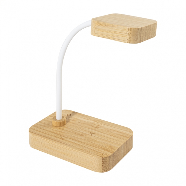 VoltGlow - lampa biurkowa z ładowarką bezprzewodową - Naturalny
