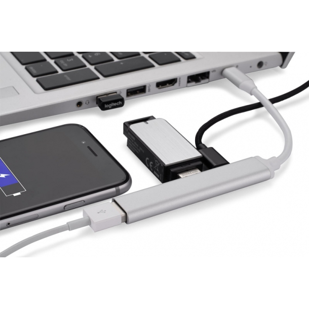 Rozdzielacz HUB USB z kablem typ C - ROSKO