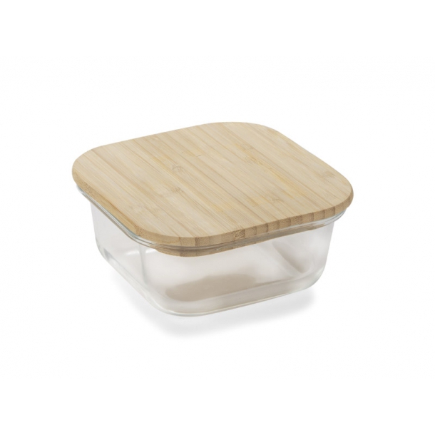 Pojemnik szklany SOLA 350 ml - drewno